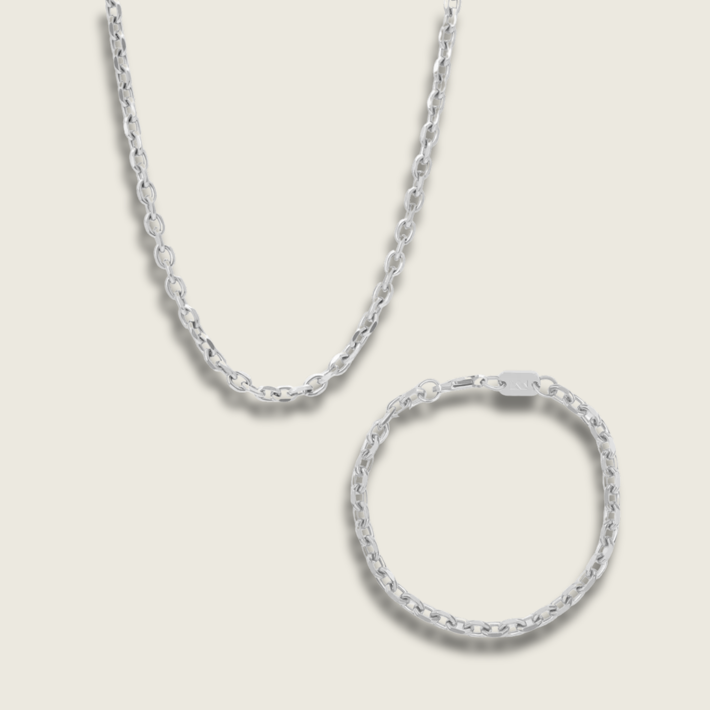 5mm Silver Cuban Set
