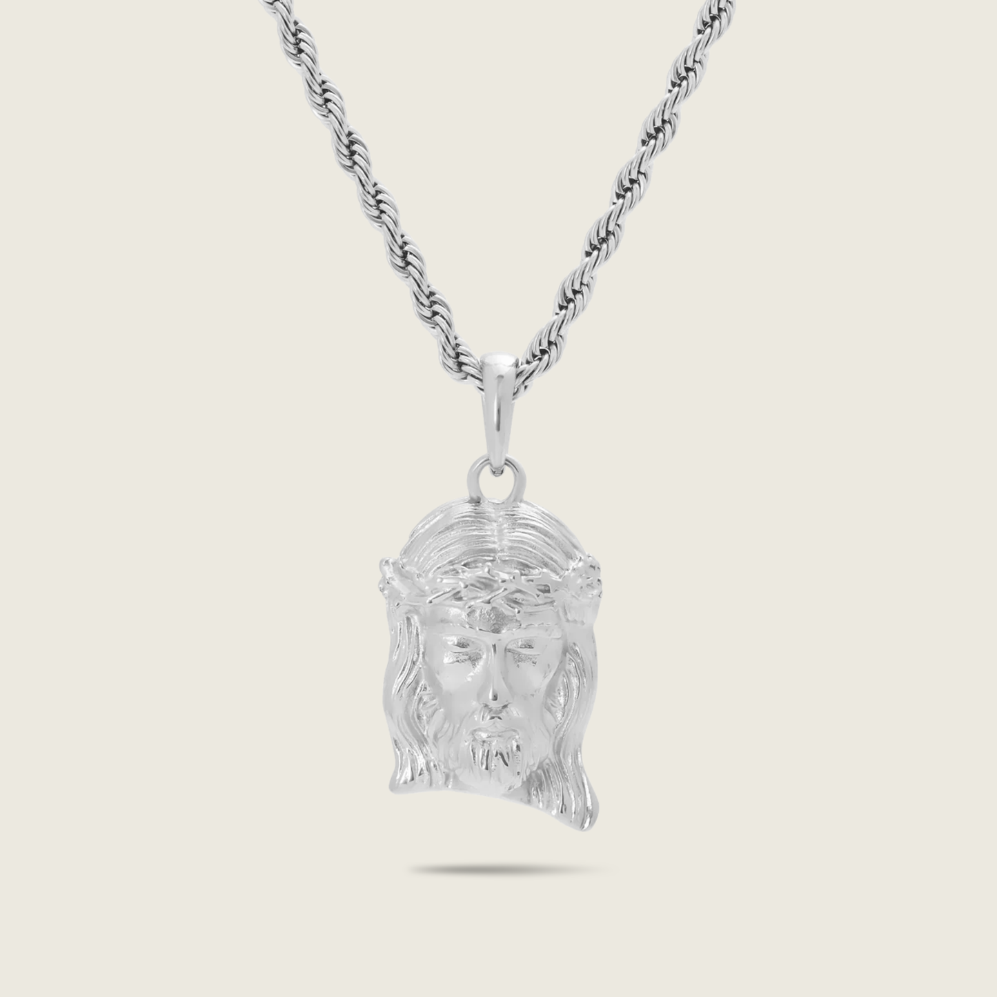 Silver Jesus Piece Necklace