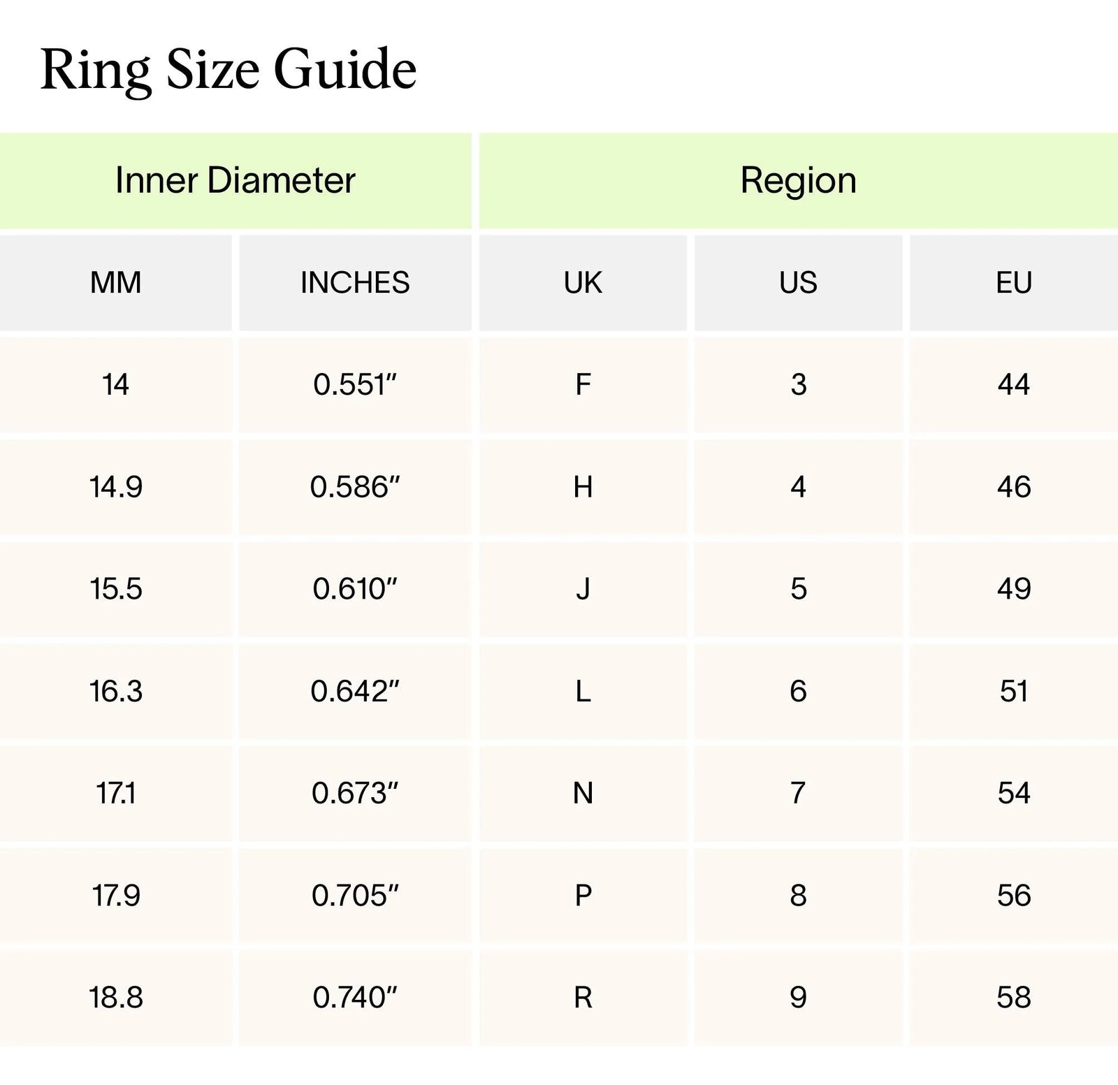 Size guide