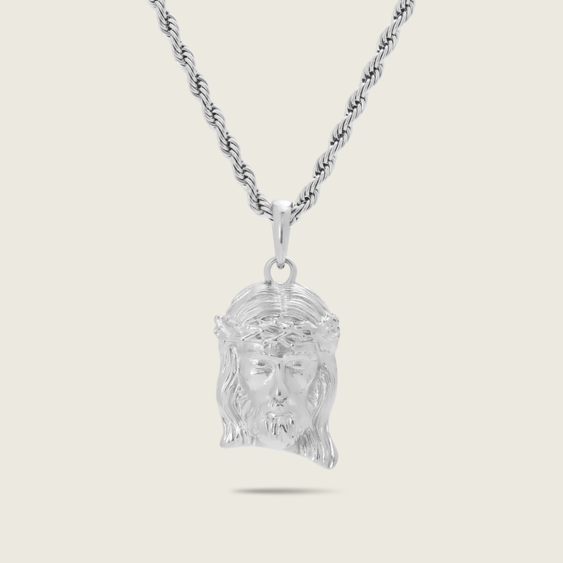 Silver Jesus Piece Necklace